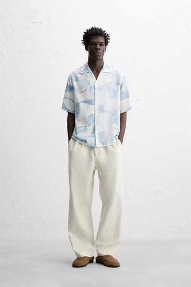 FLORAL PRINT SHIRT - Sky blue by Zara