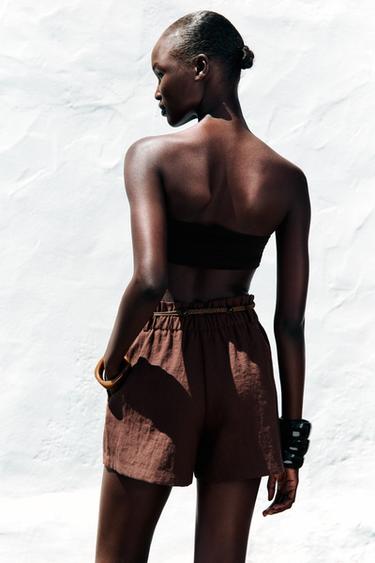 BERMUDA CEINTURE FANTAISIE - Marron de Zara - Image 3