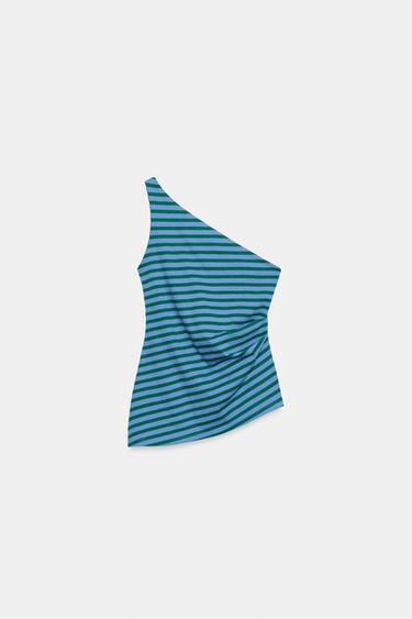ASYMMETRIC STRIPED TOP - Printed by Zara - Image 6