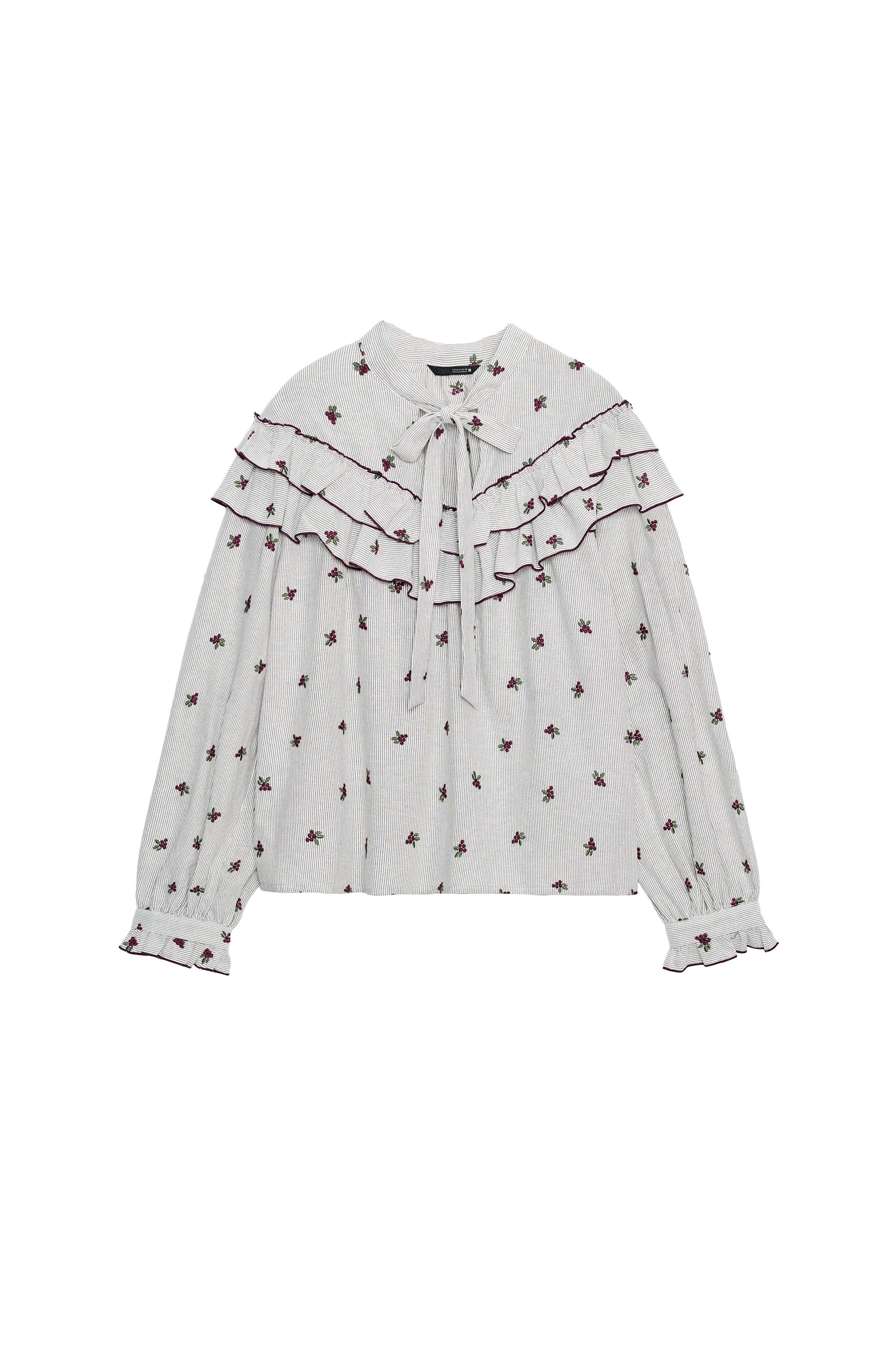 BLUSA VOLANTES BORDADOS