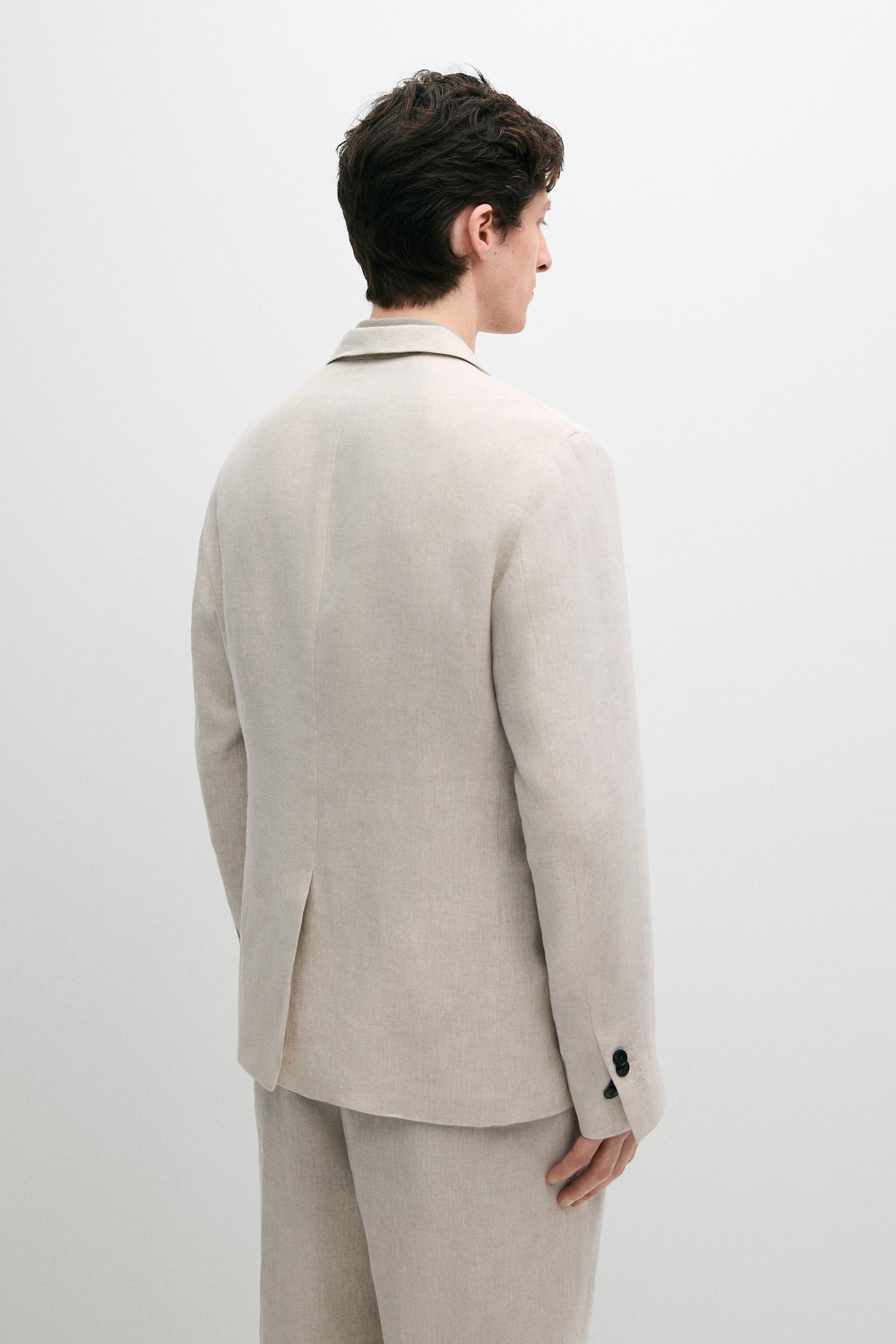 100% linen suit blazer with pocket details