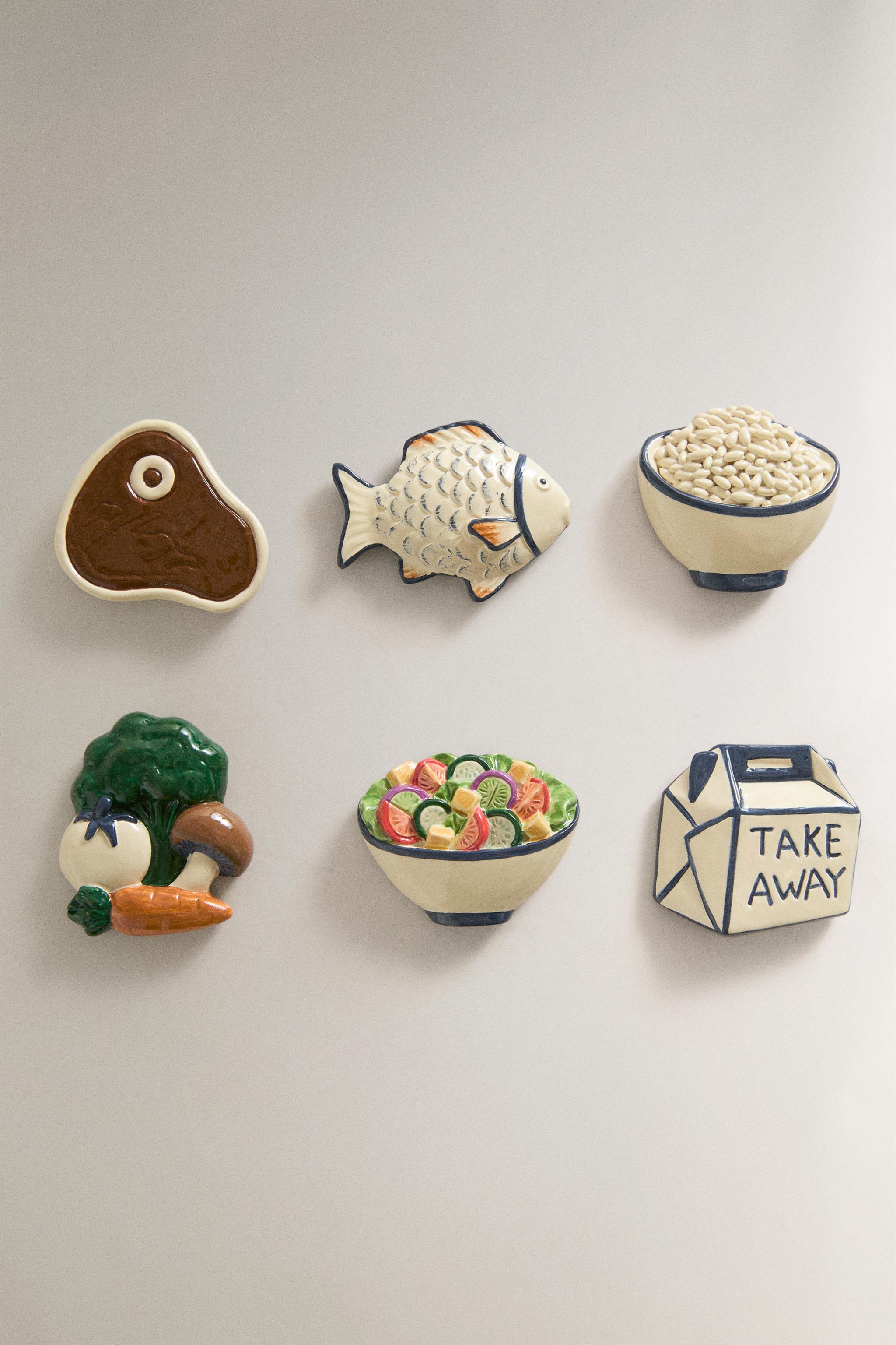 FOOD MAGNETS (PACK OF 6) — Cream
