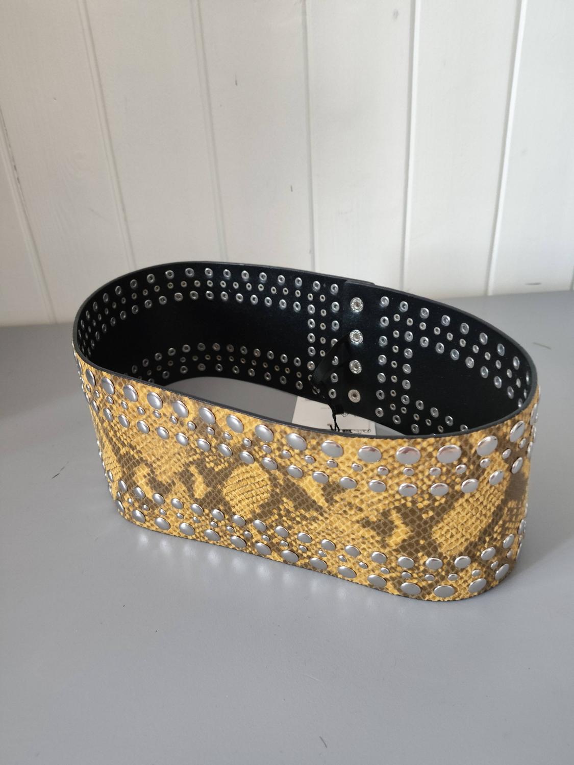 ANIMAL PRINT STUDDED LEATHER SASH BELT - Image 5
