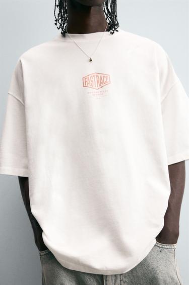 WASHED PRINT SWEATSHIRT - Oyster-white by Zara