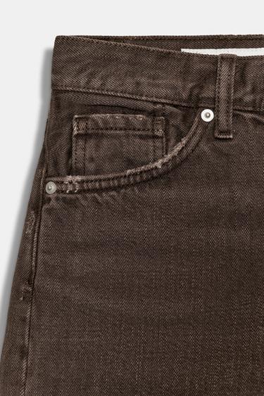 TRF COLOURED DENIM MID-WAIST BERMUDA SHORTS - Brown by Zara - Image 6