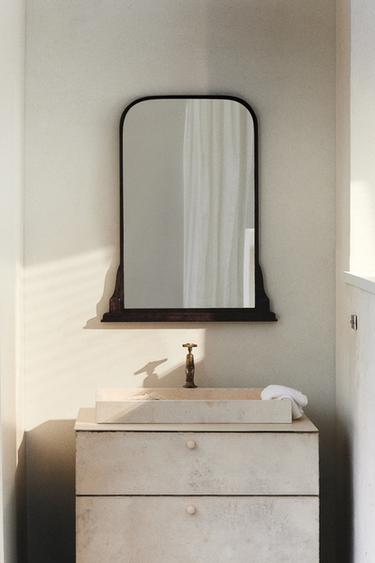 MIRROR WITH WOODEN FRAME - Light beige by Zara - Image 5