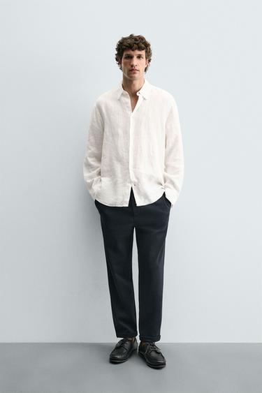 EASY CARE JOGGER WAIST TROUSERS - Navy marl by Zara