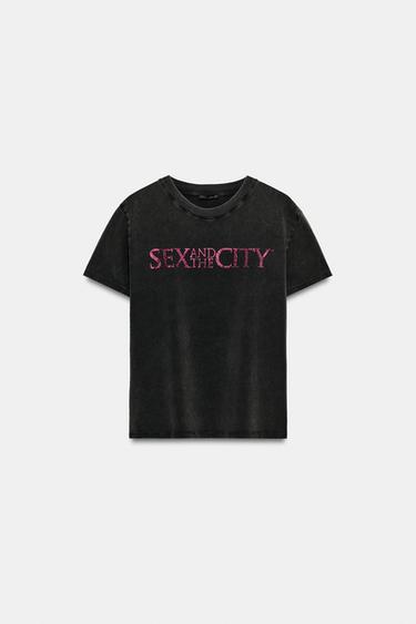 SEX & THE CITY™ FADED-EFFECT T-SHIRT - Anthracite grey by Zara - Image 2