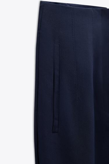 HIGH-WAIST TROUSERS - Navy blue by Zara - Image 10
