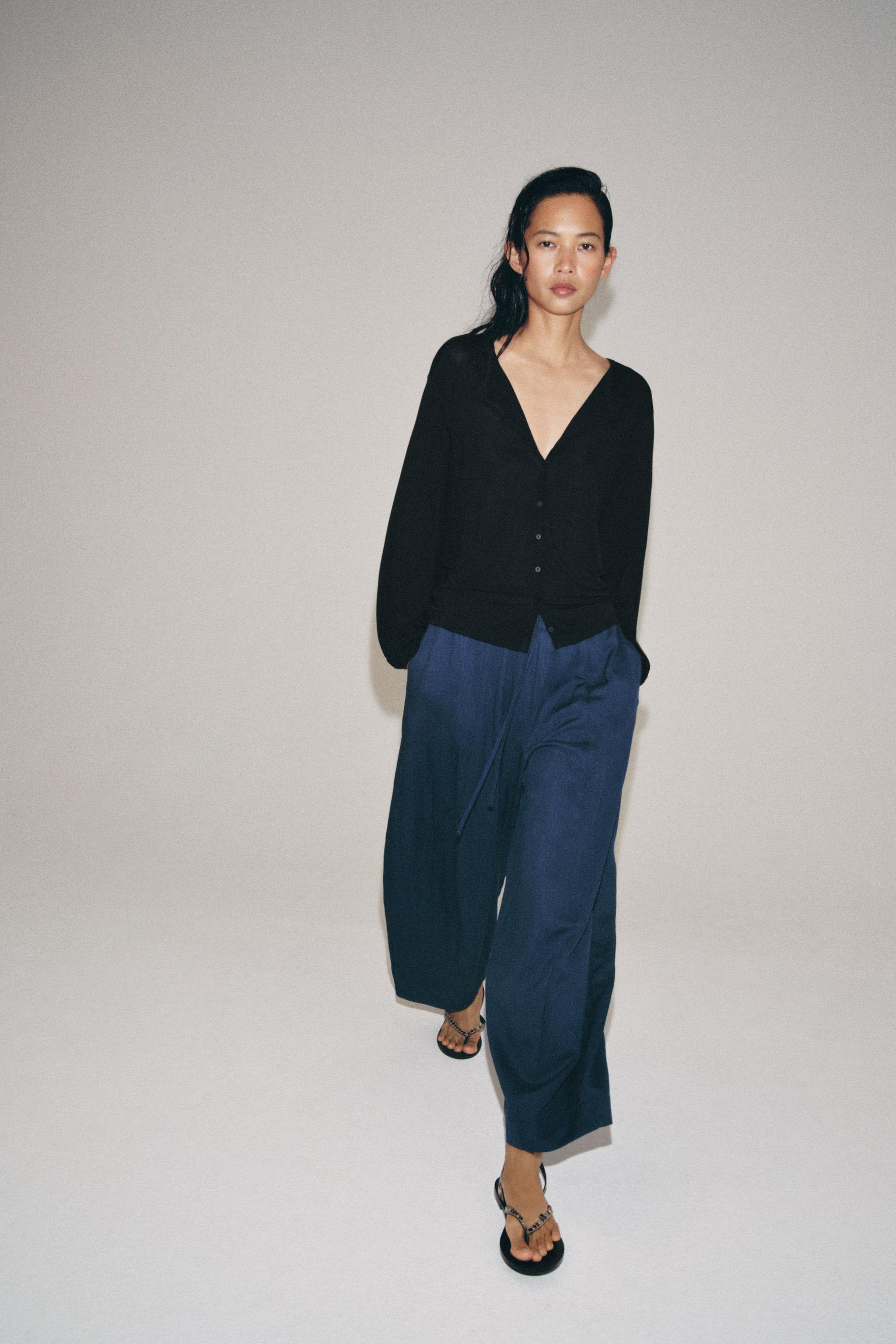 Zara ZW COLLECTION BARREL PANTOLON görsel 4