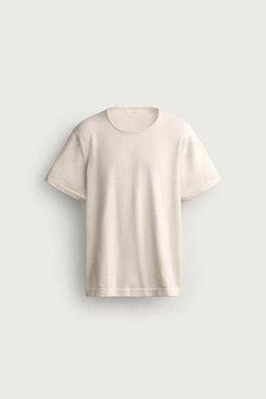 STRICK-T-SHIRT IM REGULAR-FIT - Cremefarben von Zara