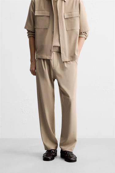 PANTALÓN CINTURA JOGGER RELAX FIT - Beige de Zara