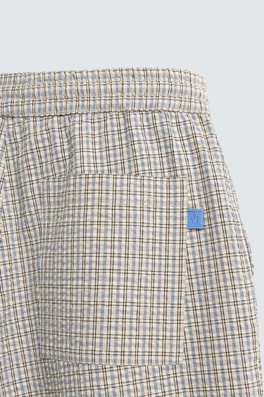 TEXTURED CHECK BERMUDA SHORTS - Sky blue by Zara - Image 10