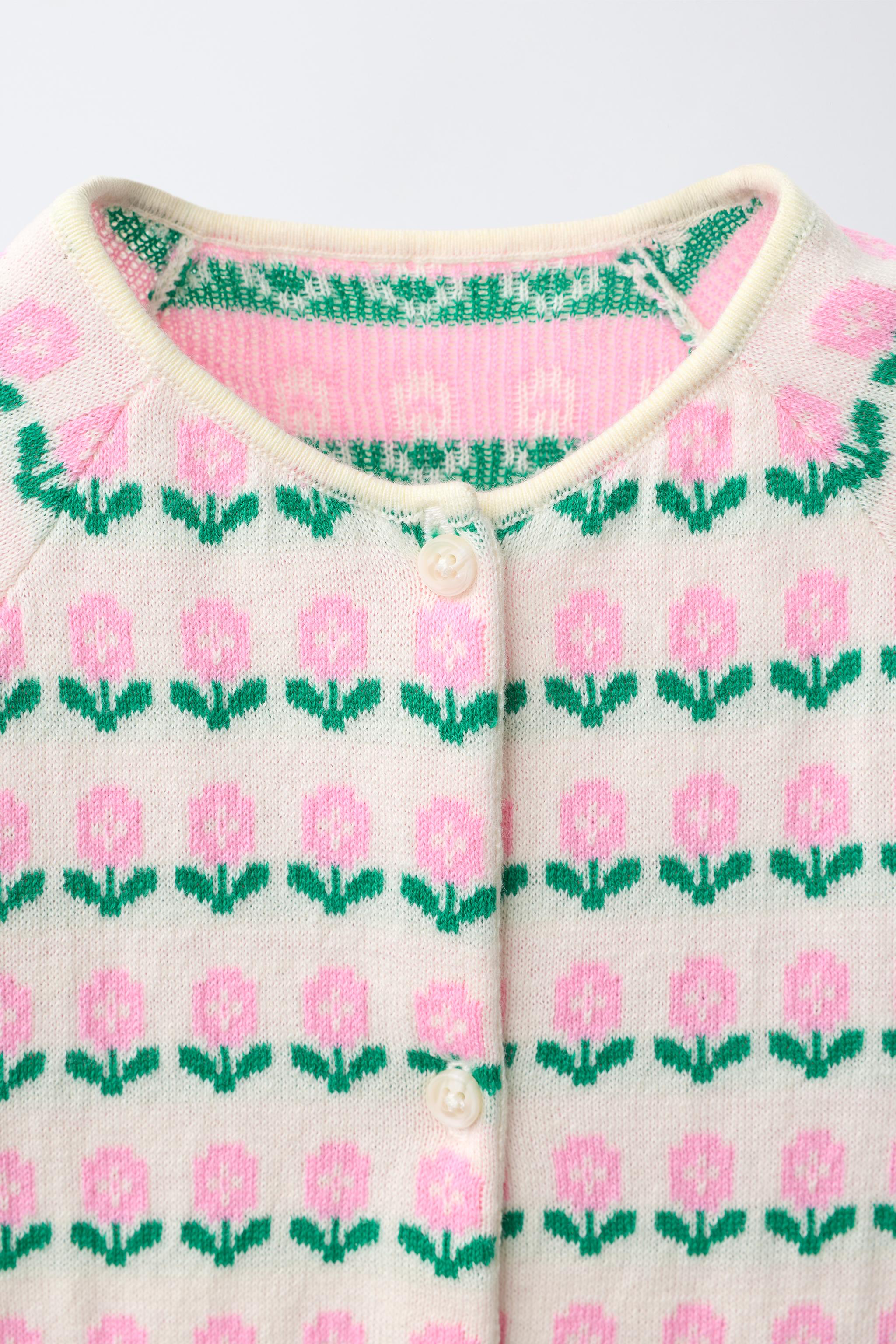 Детские комбинезоны Zara FLORAL JACQUARD KNIT ROMPER — фото 4
