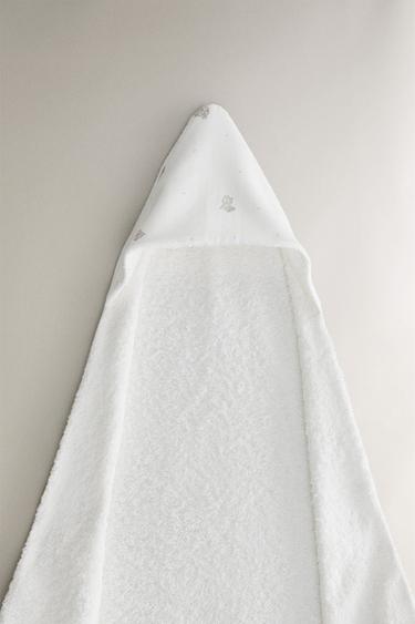 SERVIETTE DE BAIN CAPUCHE BÉBÉ ÉLÉPHANTS - Blanc cassé de Zara - Image 0