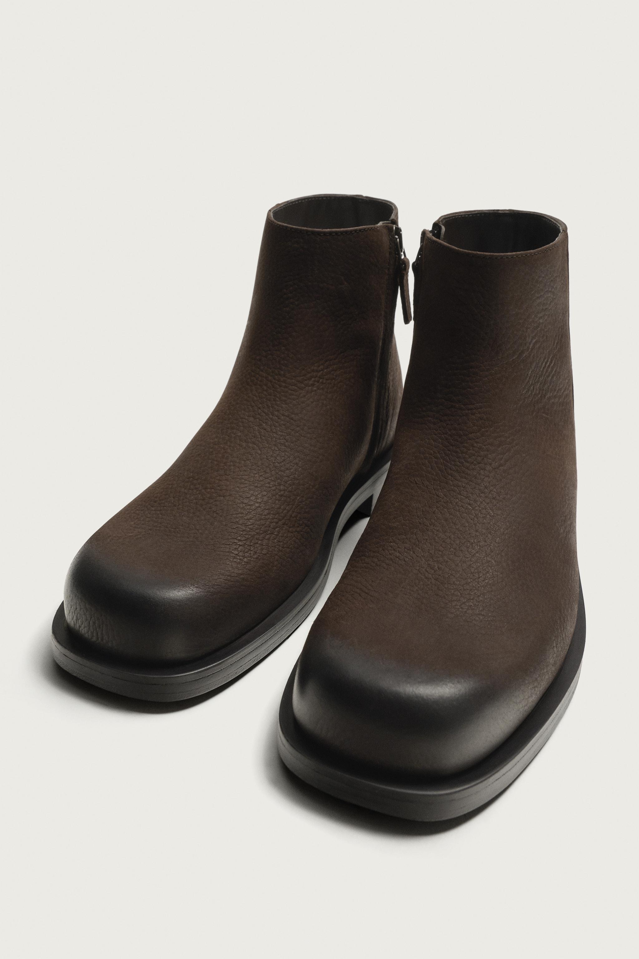 LEATHER BOOTS - Brown | ZARA United States