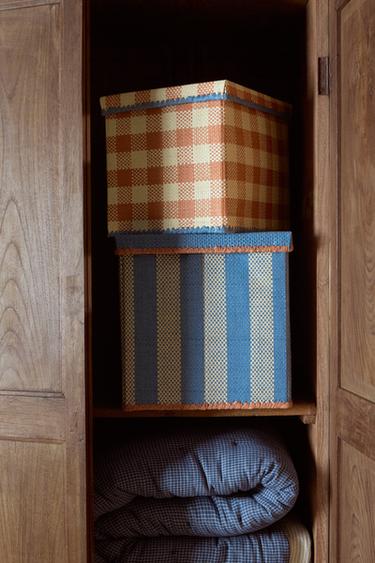 CHILDREN'S COLLAPSIBLE CHECK BASKET - Mustard by Zara