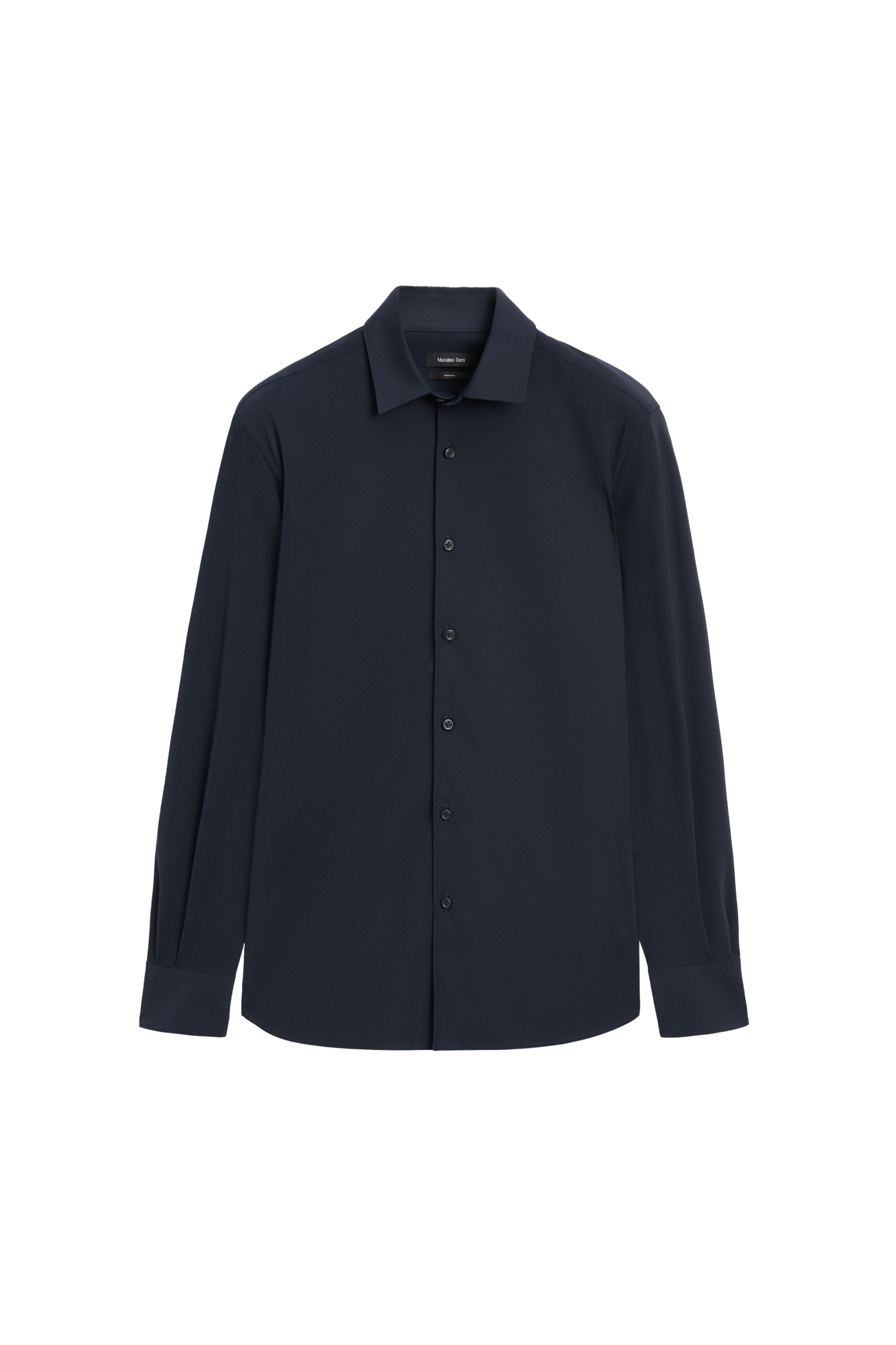 Slim fit stretch shirt — Navy blue