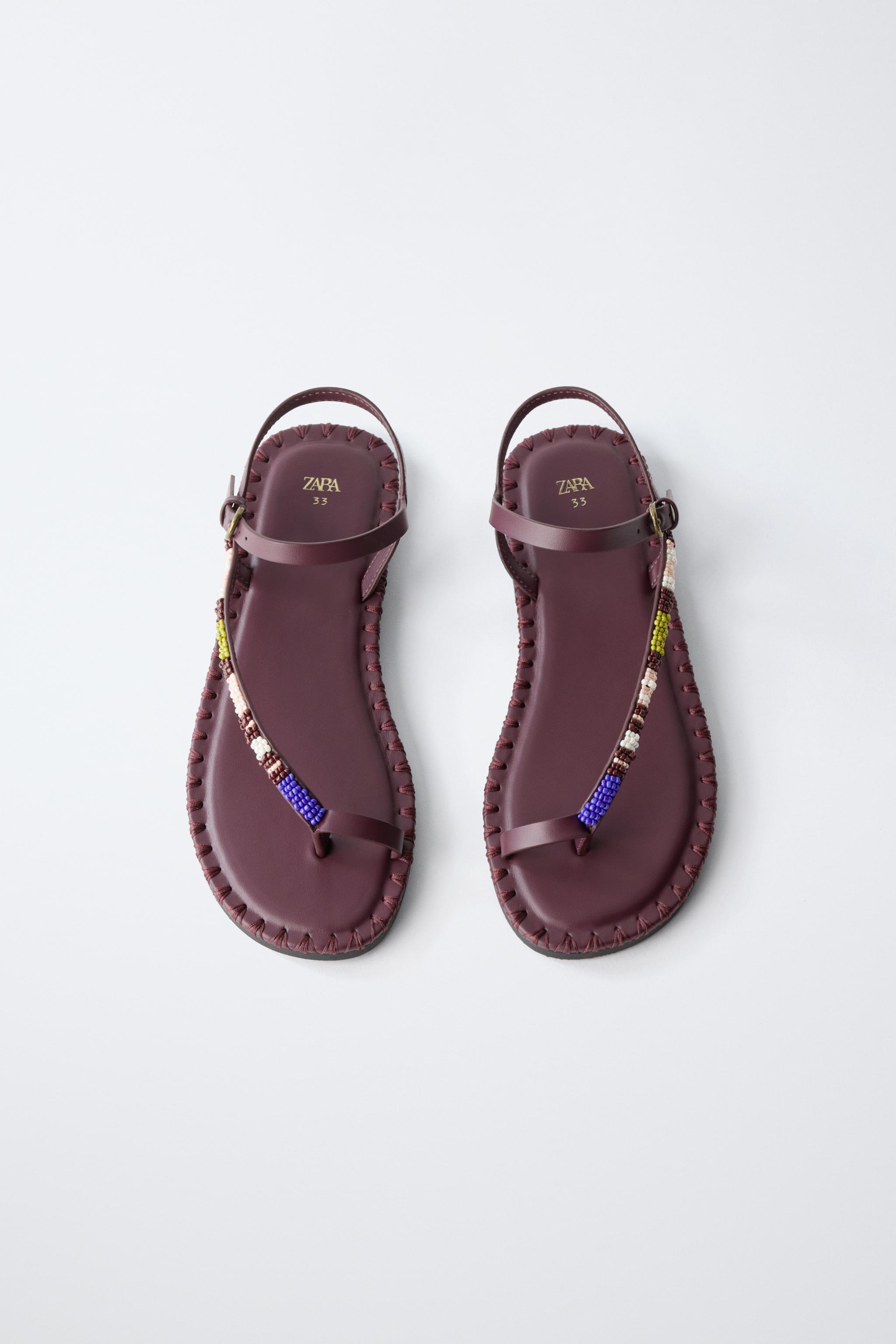 Детские сандалии Zara BEADED SANDALS — фото 4