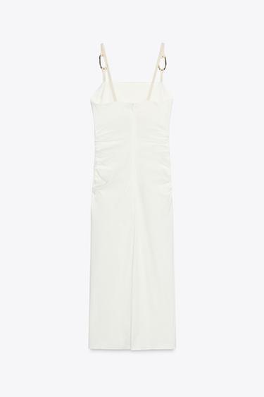 DRAPED CUT-OUT MIDI DRESS - White by Zara - Image 9