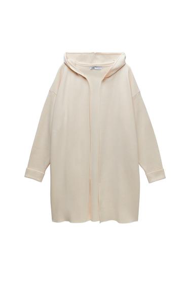 KNIT COAT WITH HOOD
