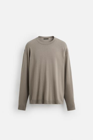 TEXTURED VISCOSE BLEND SWEATER - Taupe grey by Zara