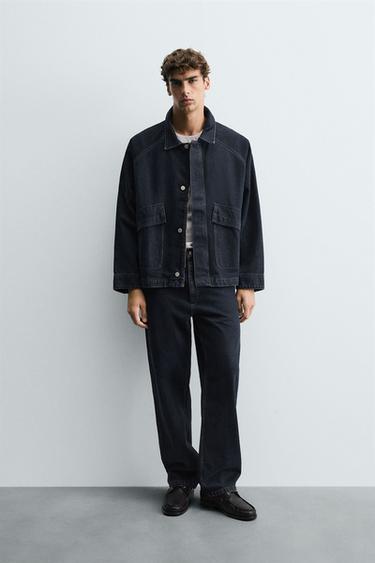 DENIM CHINO TROUSERS - Dark navy by Zara - Image 0