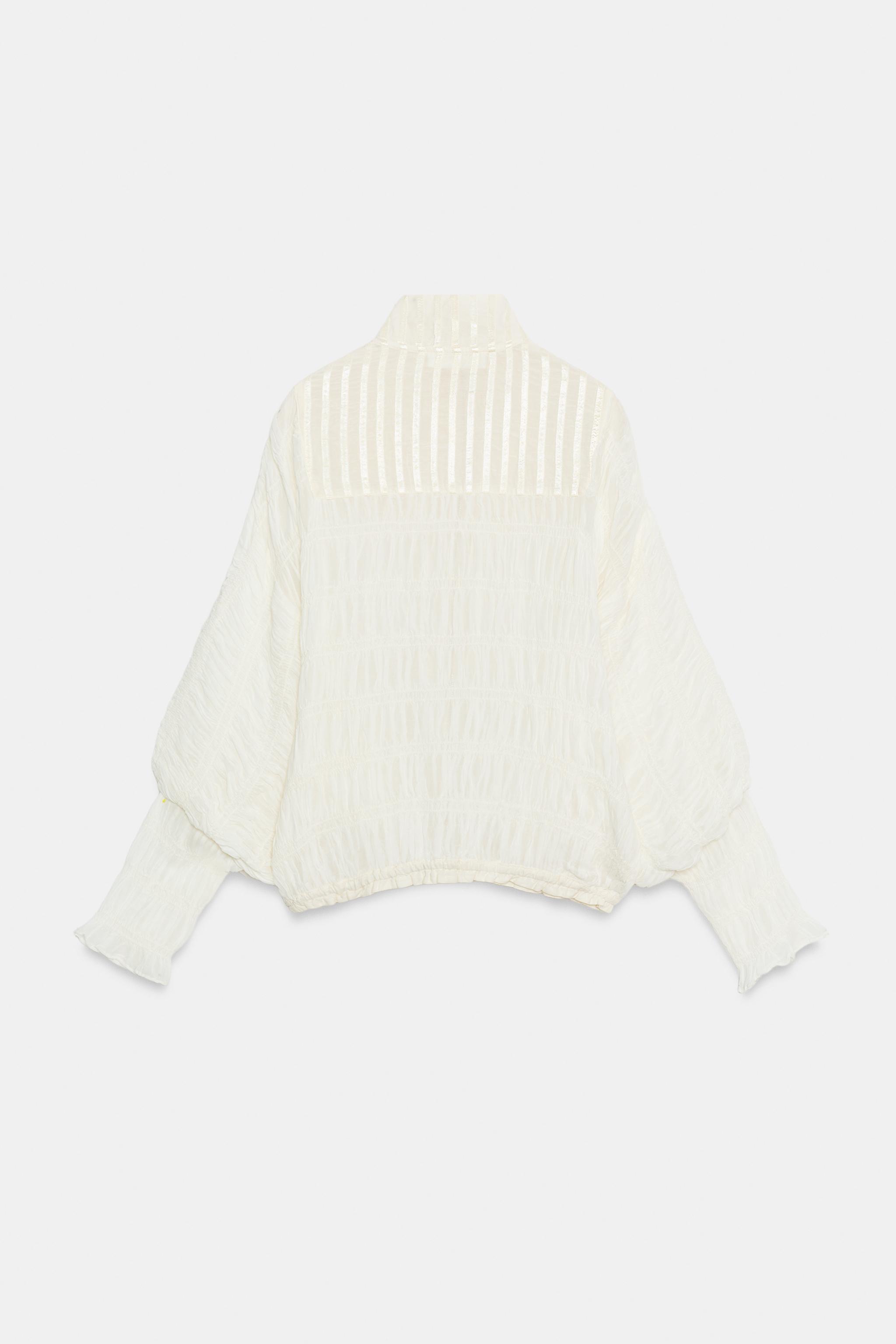 Женские куртки Zara ZW COLLECTION GATHERED BOMBER JACKET — фото 7