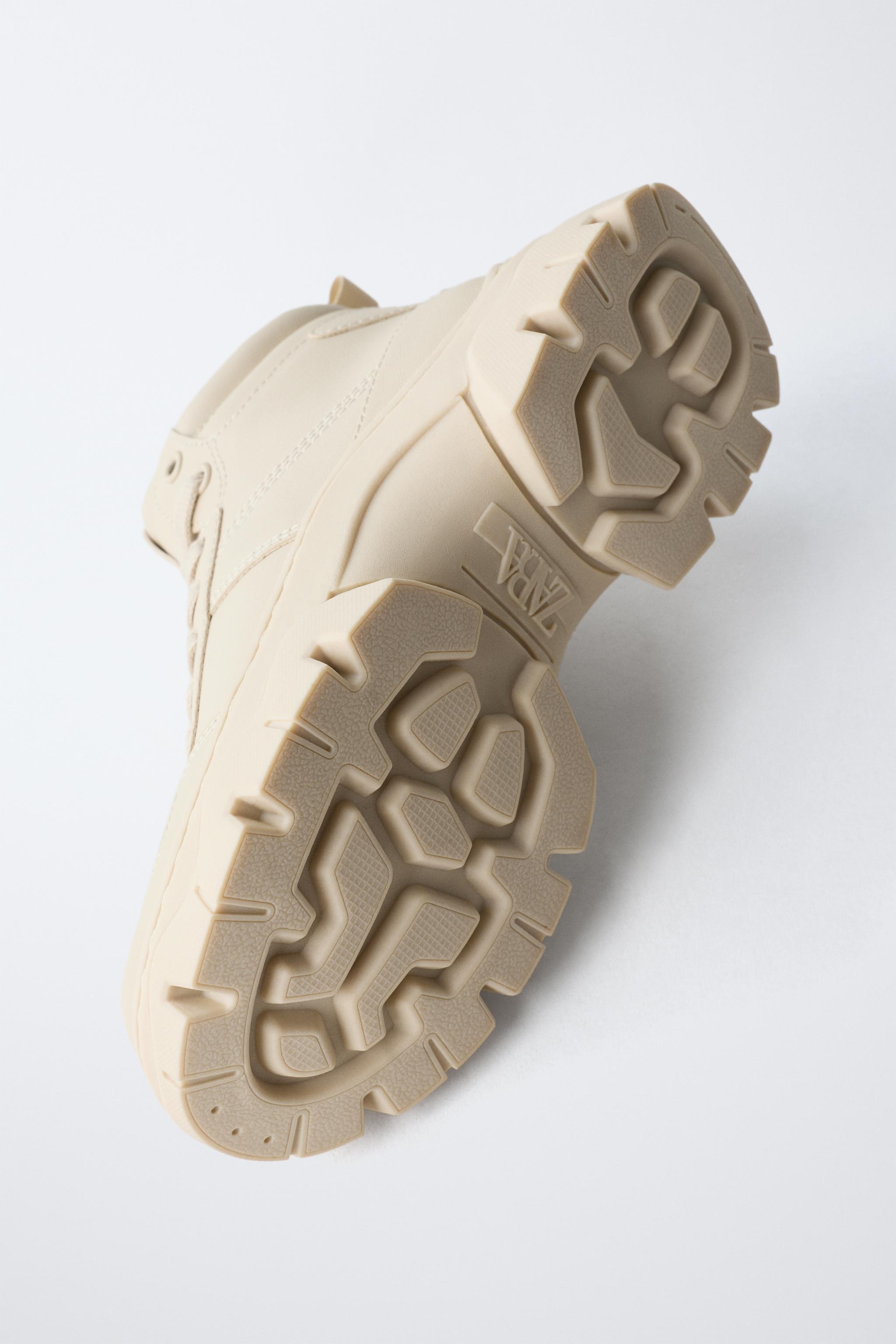 CHUNKY HIGH-TOP SNEAKERS - Off White | ZARA United States