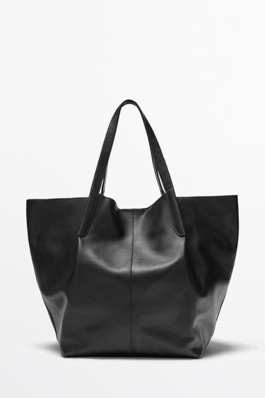 Sac tote en cuir nappa - Noir de Zara - Image 0