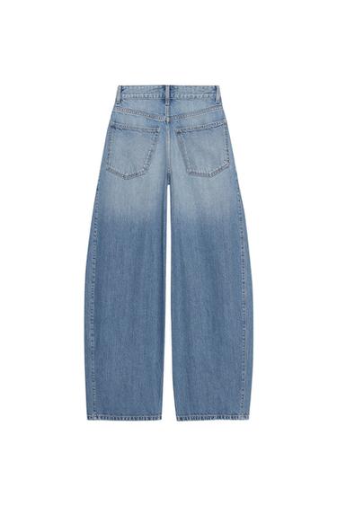 Zara TRF OVERSIZE MID-RISE JEANS - Blue