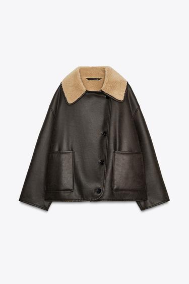 Zaras DUBBELFASAD JACKA ZW COLLECTION - Brun/naturfärg