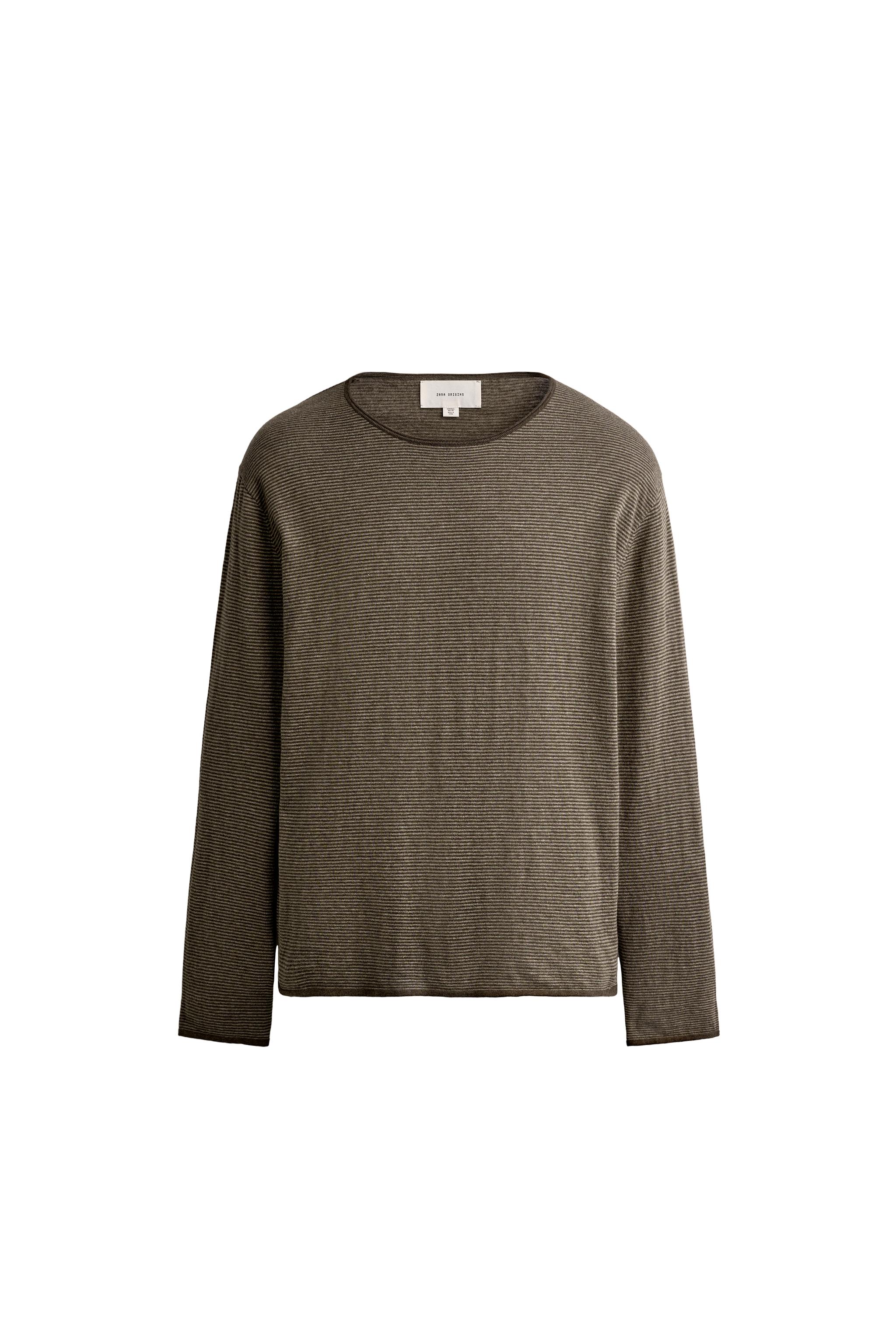 COTTON-CASHMERE STRIPED SWEATER