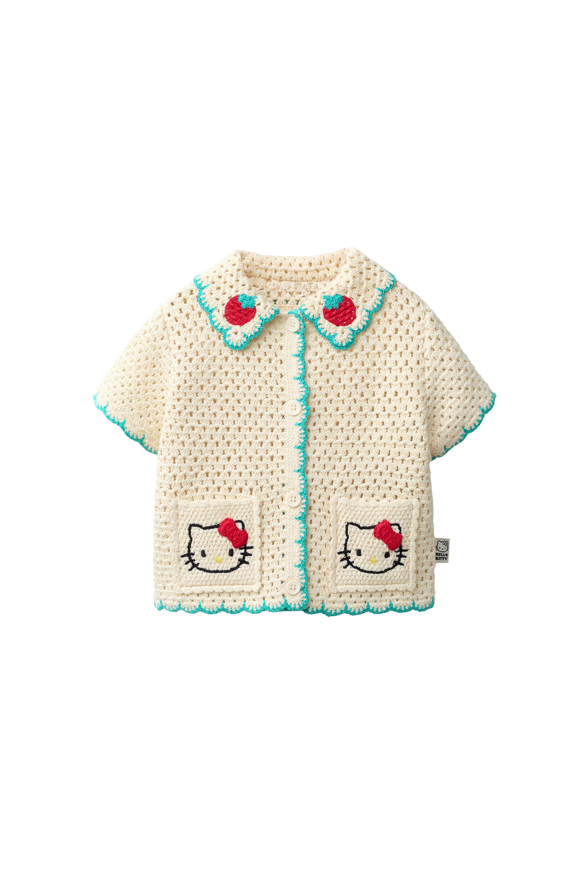 HELLO KITTY © SANRIO ニットシャツ - エクリュ / グリーン | ZARA