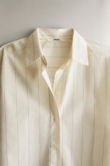 STRIPED SHIRT - Ecru by Zara - Image 1