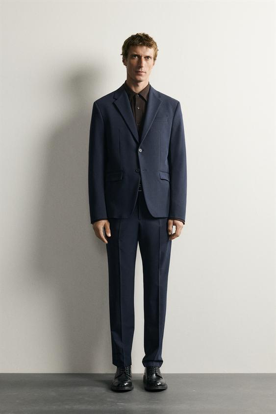 COMFORT SUIT TROUSERS - Navy blue by Zara - Image 0