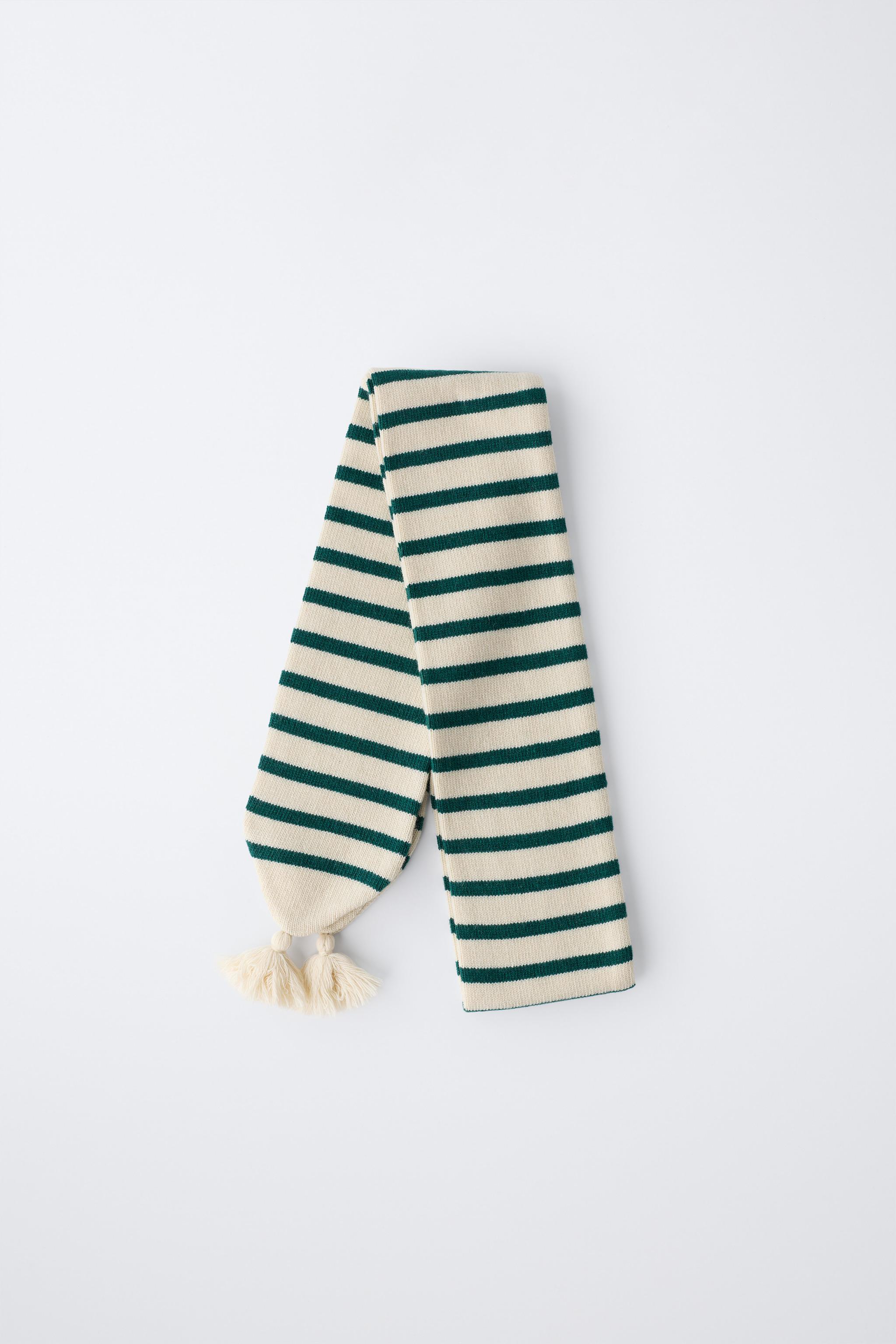 KNIT STRIPED SCARF WITH WOOL