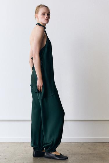 PANTALÓN BOMBACHO ZW COLLECTION - Verde azul de Zara