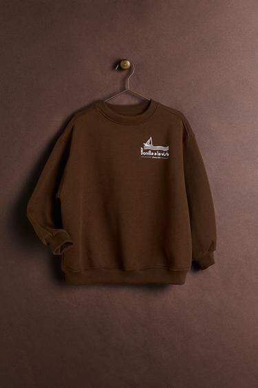 Zara BONILLA A LA VISTA ® X ZARA PRINTED SWEATSHIRT - Chocolate