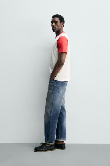 COLOUR BLOCK T-SHIRT WITH CONTRAST PATCH - Oyster-white by Zara - Image 3