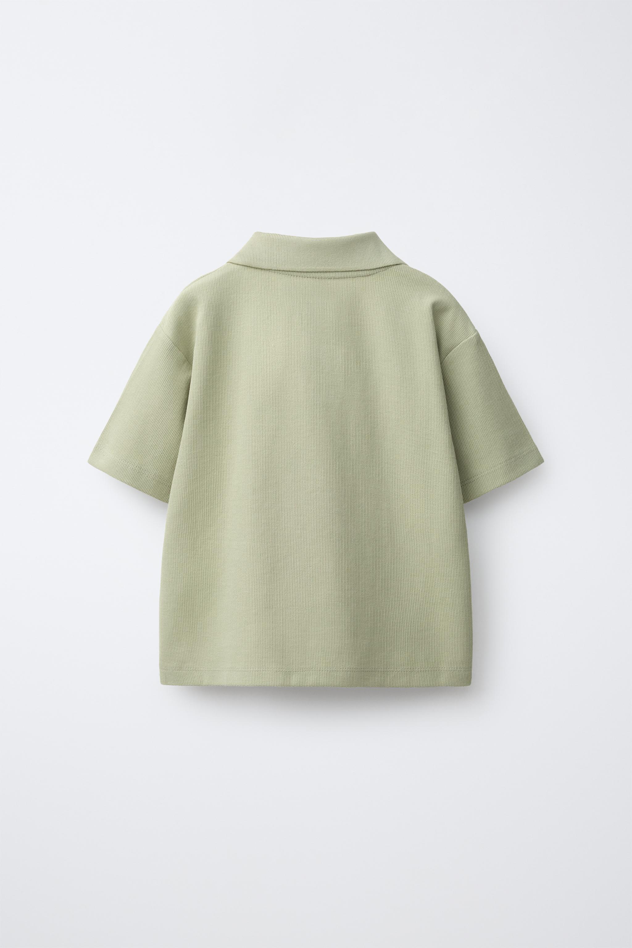 SOLID POLO SHIRT — Light khaki (alternate view)