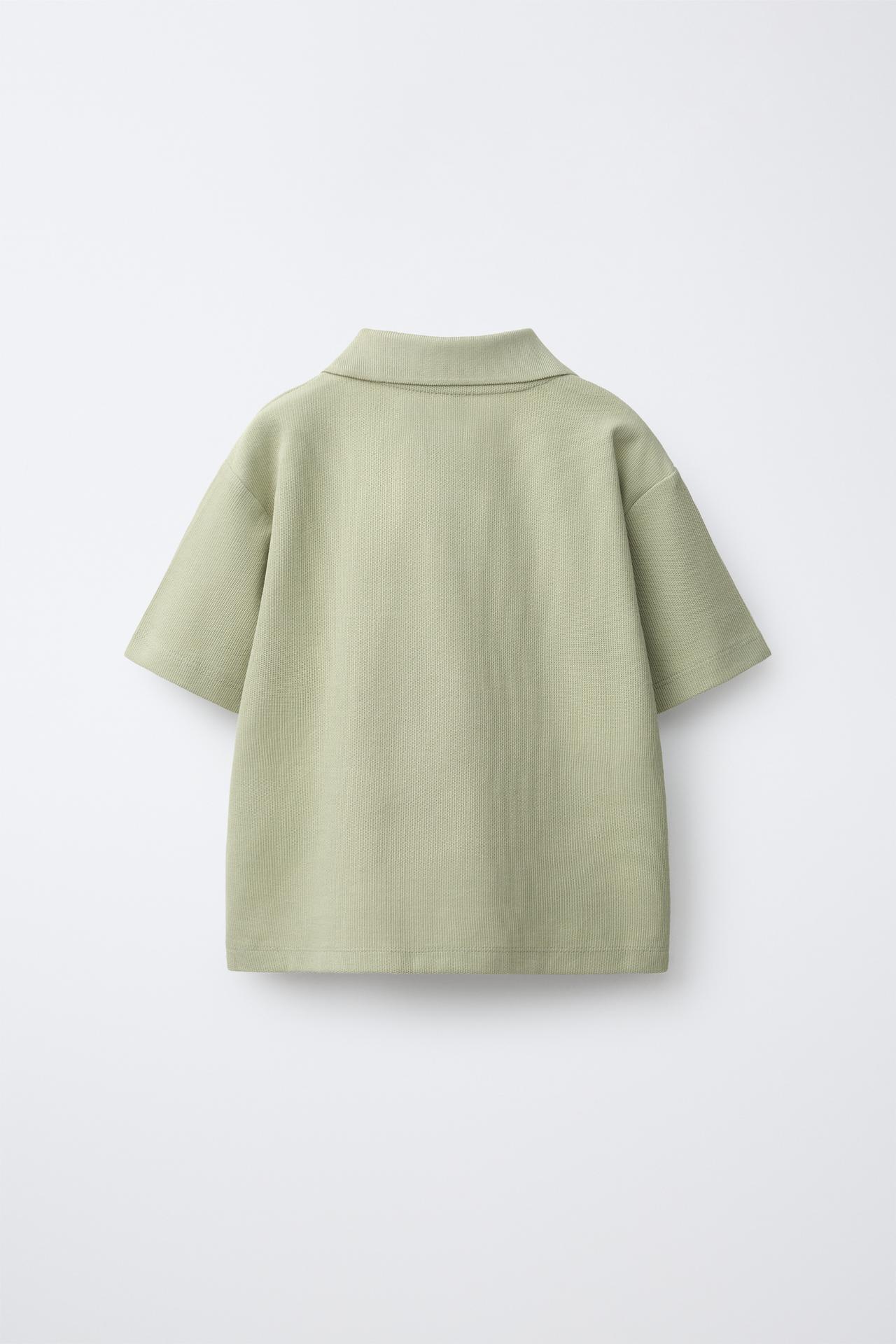 SOLID POLO SHIRT — Light khaki