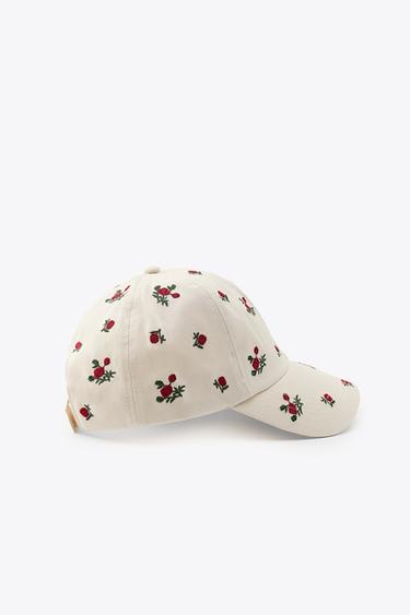 TWILL CAP WITH EMBROIDERED FLOWERS - Ecru de Zara - Image 4