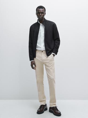 Zara Slim fit corduroy trousers - Beige - Image 0
