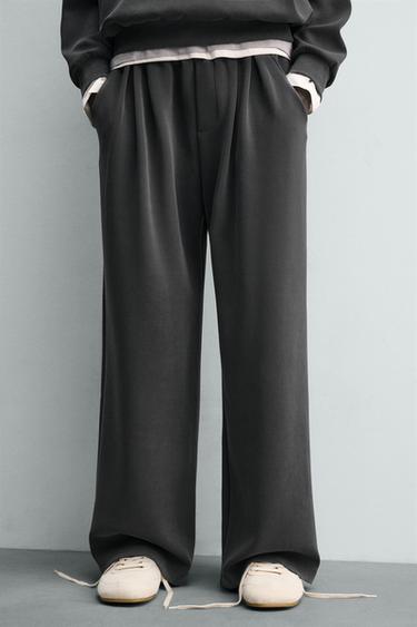 SOFT FADED WIDE-LEG JOGGERS - Blue / Grey by Zara - Image 4