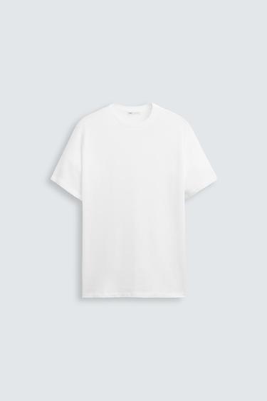 Zara REGULAR FIT KNIT T-SHIRT - White
