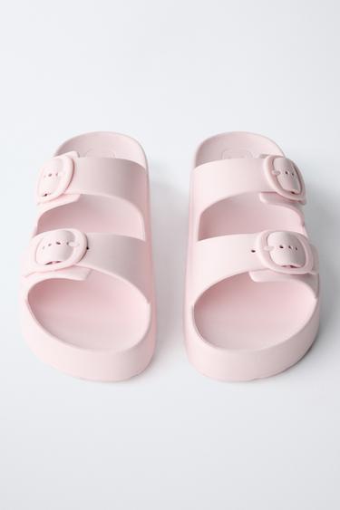 RUBBERISED BUCKLE SANDALS - Pink by Zara - Image 3