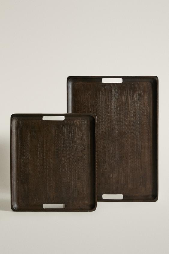 BANDEJA RECTANGULAR DE MADERA DE MANGO - Marrón oscuro de Zara - Imagen 0