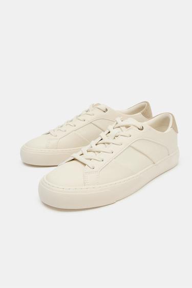 Zara SNEAKERS WITH BACK DETAIL - White