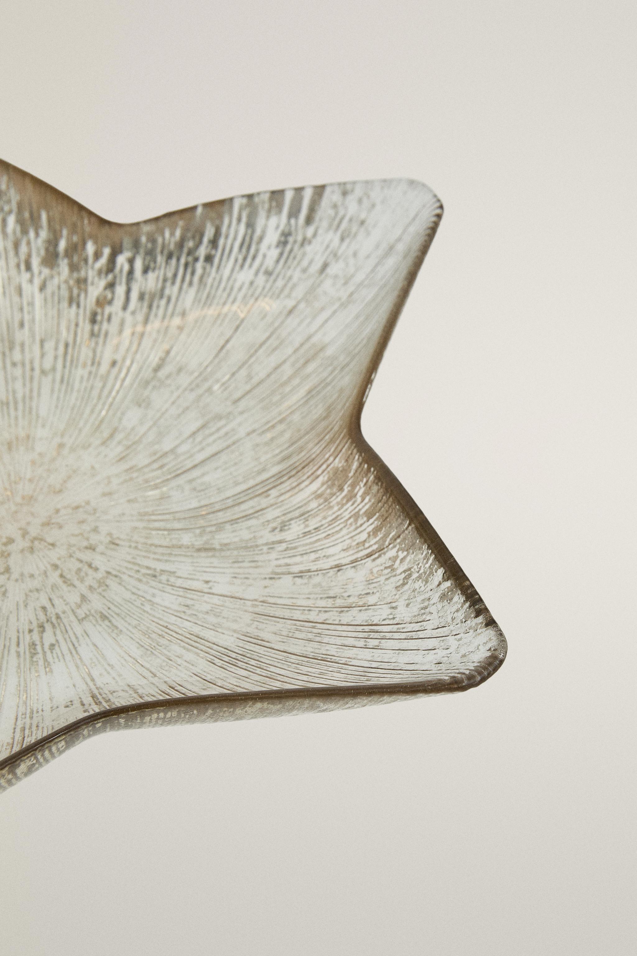 CHRISTMAS MERCURISED GLASS STAR SERVING DISH